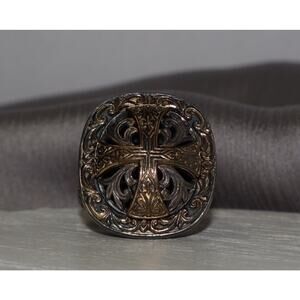 Konstantino 18k & 925 Men’s Stavros Cross Ring 19.67G / Sz 7
